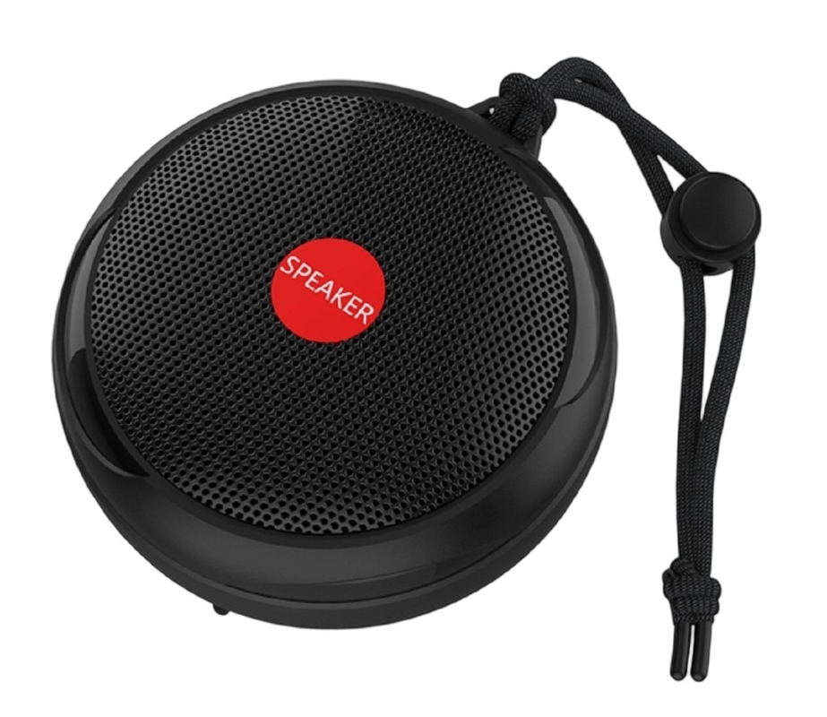 IPX7防水、52mmドライバー、3W出力、Type-C急速充電対応ポータブルBluetooth 5.3スピーカー（黒/赤/青/緑）