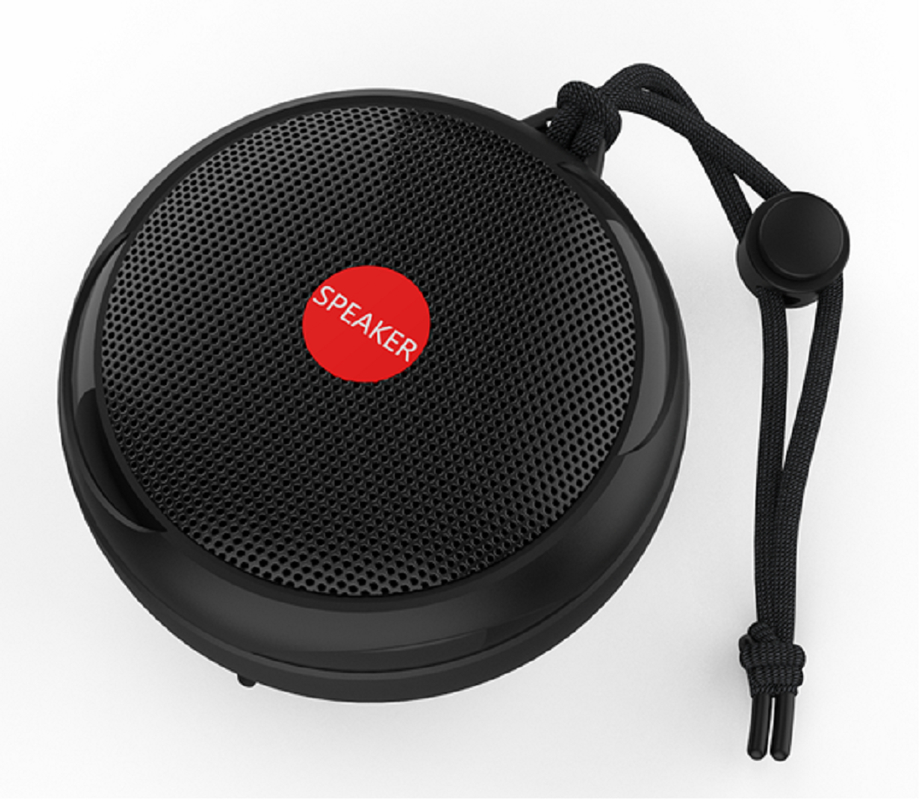 IPX7防水、52mmドライバー、3W出力、Type-C急速充電対応ポータブルBluetooth 5.3スピーカー（黒/赤/青/緑）