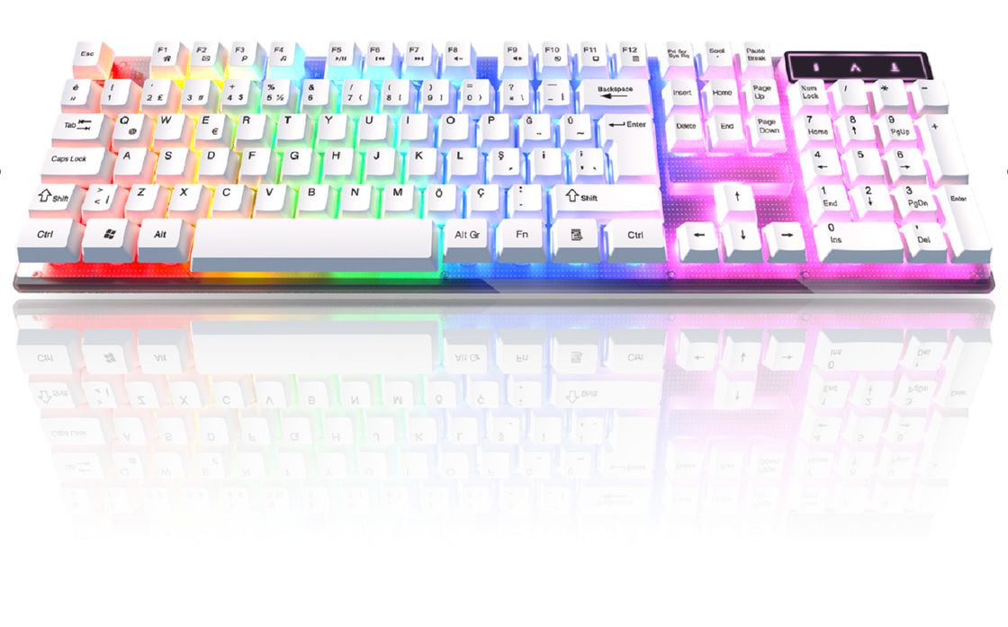 ETEK 有線 LED ゲーミングキーボード ABSボディ サイズ 435*130*30mm 重量 420g レーザー刻印キー メタルオプション