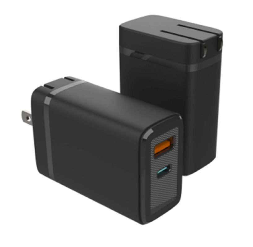 ETEK GaN技術により効率的な高速電話充電器 2つのポート 1 USB-C + 1 USB-A を介してインテリジェントな電源配分が可能