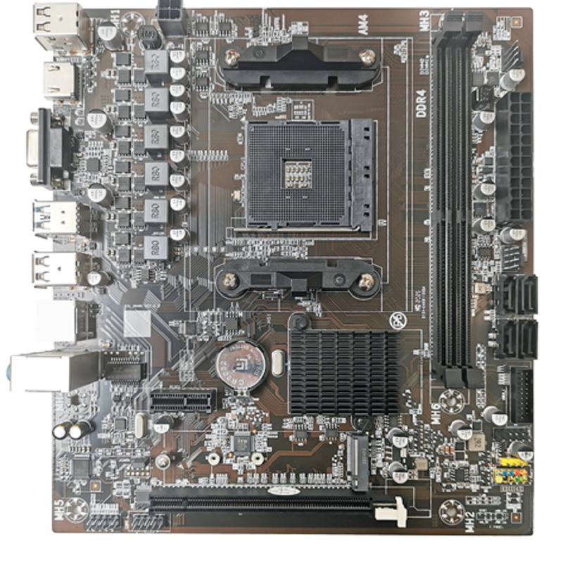 M-ATX AM4 マザーボード Ryzen3/5CPU デュアルDDR4スロット 4*SATA3.0ポート VGA+HDMIディスプレイ出力 3*3.5mmオーディオジャック
