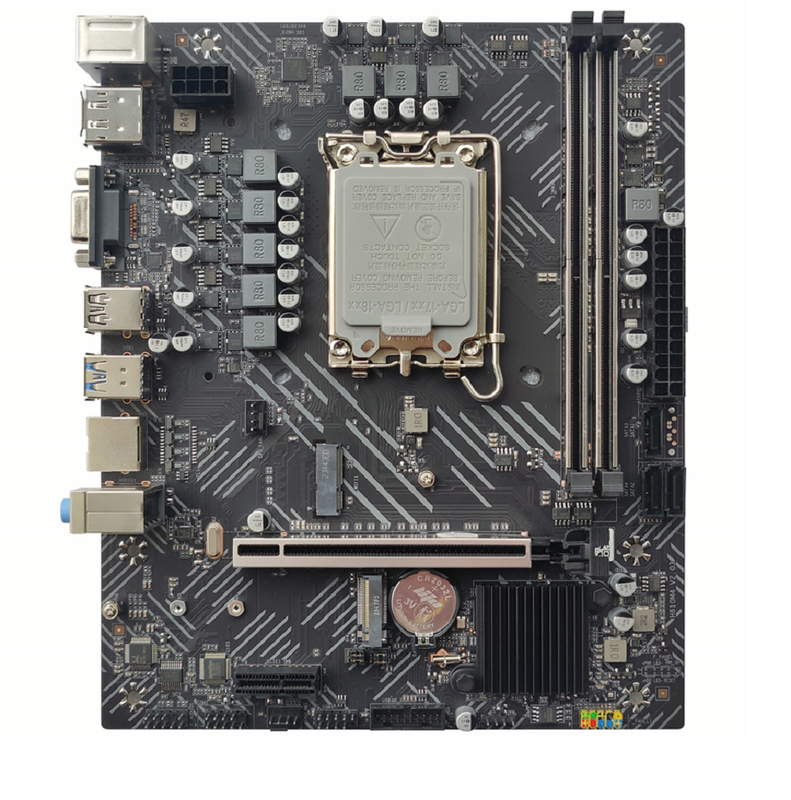 ETEK H610 Micro-ATX マザーボード LGA1700 CPU用 DDR4 デュアルチャネル PCIe 4.0 x16 スロット DP+HDMI+VGA オプション出力