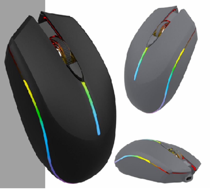 2.4GとBluetoothデュアルモード接続マウス 500mAh充電式バッテリー 調整可能なDPI 800/1200/1600