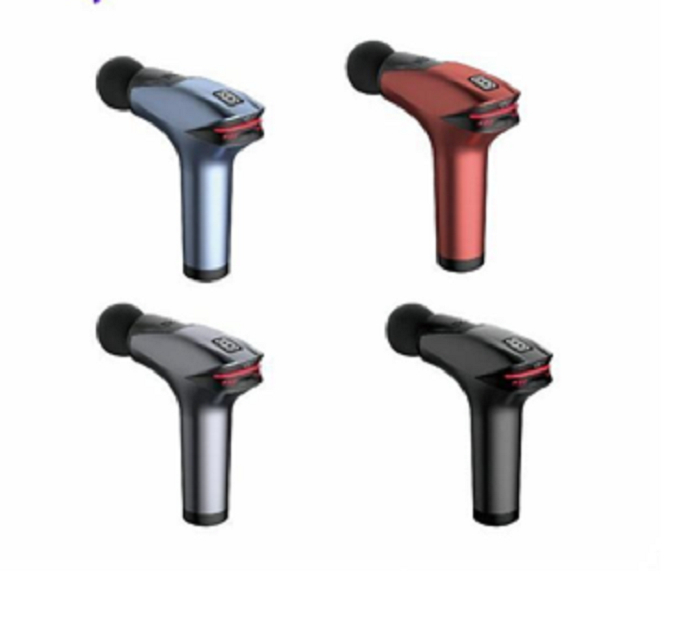 マッサージガンは、ABS+シリコン構造、7.4V定格電圧、5V/2A入力、30W電力、1800mAhバッテリー、1800-3200 RPMの速度を特徴としています。