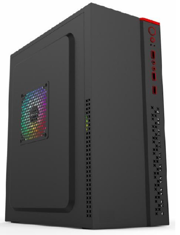 Mid-Tower ATX Computer Case with SPCC 0.35mm Construction Supports ATX Micro-ATX Mini-ATX and Features Multiple Cooling Fans