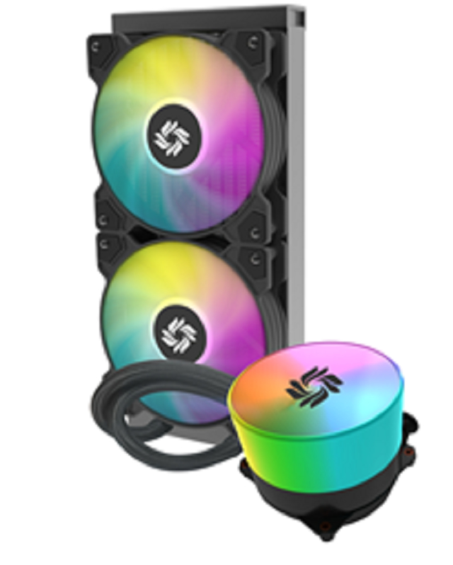 240mm ARGB液体CPUクーラー 丸水ブロック 400mmゴムホース PWM扇風機 1800RPMカスタムロゴ 270W TDP