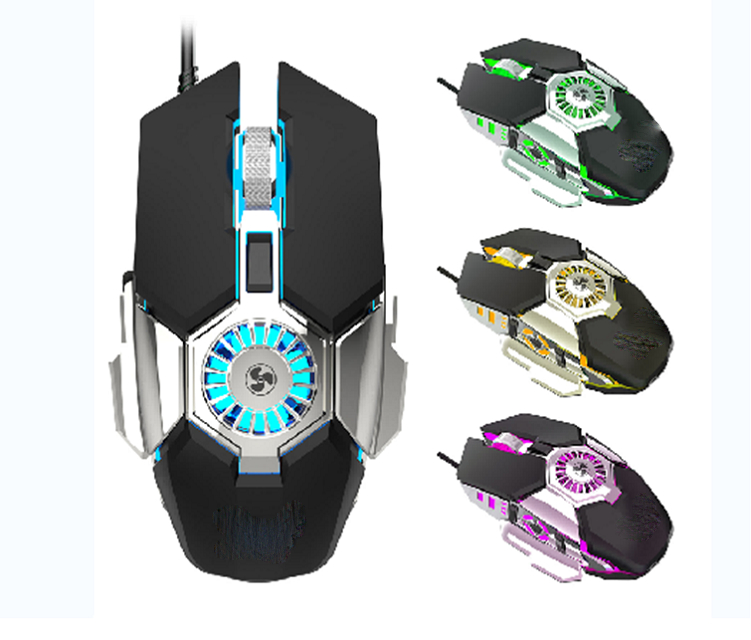 RGB ゲーミングマウス 6ボタン 調整可能な DPI 1000/1600/3200/6400 カラフル呼吸ライト ABS 8M クリック寿命 5V/100mA