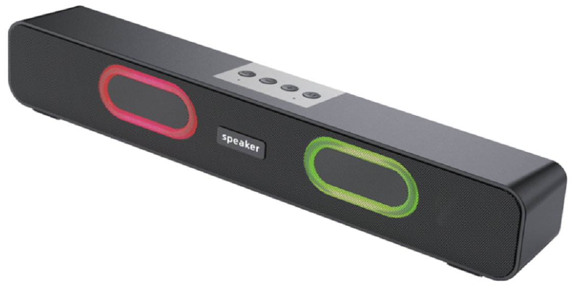 10Wマルチ機能ポータブルブルートゥーススピーカー,TF/USB/FM/AUX,ハンドフリーコール,光付きデュアル弁,1200mAh,ブラック