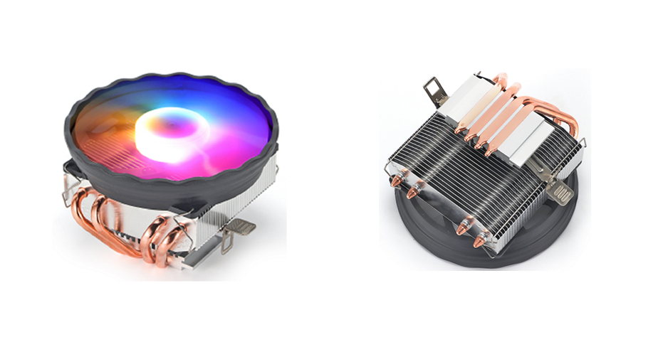 ユニバーサルCPUクーラー、4本の銅製ヒートパイプ、120mmファン、2500RPM、FM/AM3/AM4/AM5/LGA115x/1200/1366/1700/2011、油圧ベアリング、20dB