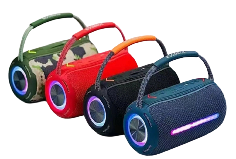 10WパーティーBluetoothスピーカー、デュアル5W RMS、BT/AUX/TF/Uディスク、1200mAhバッテリー、布+プラスチックデザイン、パーティー、アウトドア、自宅など向け