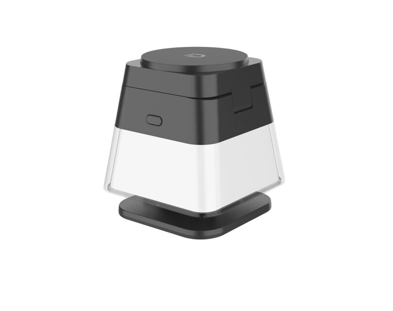 折りたたみ可能な3イン1ワイヤレス充電ステーション,電話,時計,イヤホン,15Wの高速充電,RGBライト,プラスチック+PC,黒/白