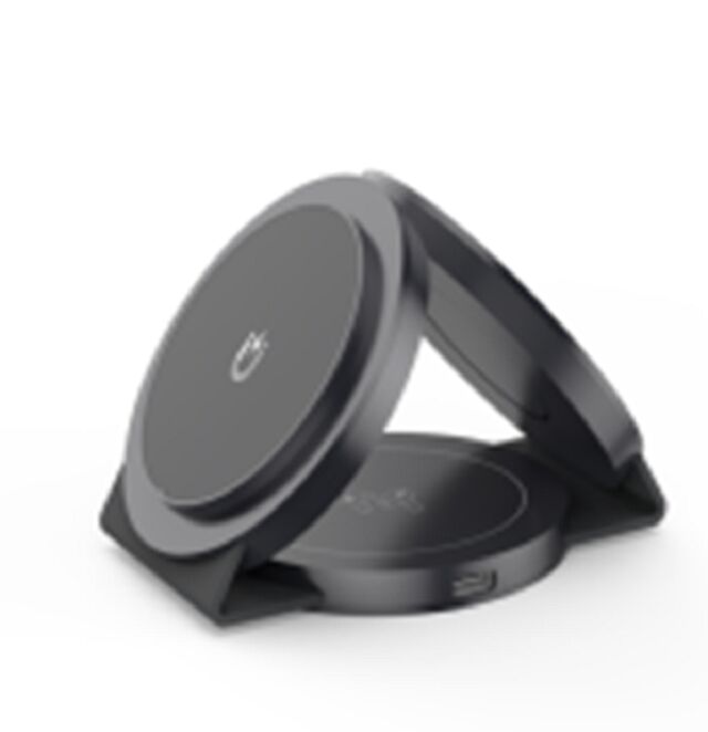 超薄型3イン1ワイヤレス充電パッド,折りたたみ可&ポータブル,電話15W/時計2.5W/イヤバッド3W,4色,プラスチック+PC