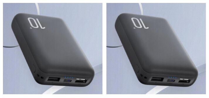 10000mAh デュアルセル パワーバンク A級 Li-Po 10W出力 タイプC+マイクロUSB入力 黒/白