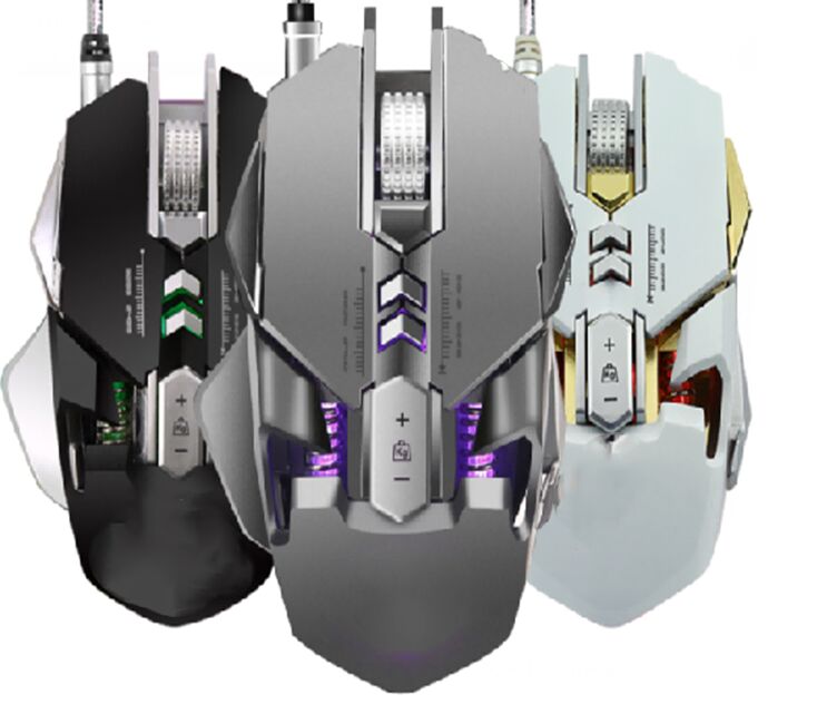 3200 DPI エルゴノミックゲームマウス ターボ冷却扇風機,カスタマイズ可能なRGB,7つのプログラム可能なボタン,1.5m 帯状USB,黒,白,銃