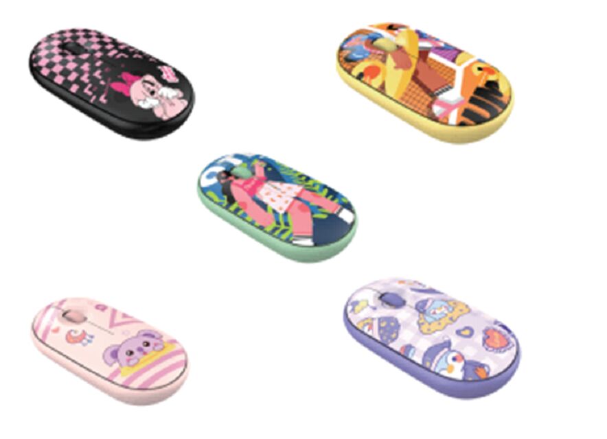 ワイヤレスマウス2.4G+BT,1200DPI,5色 AAバッテリー