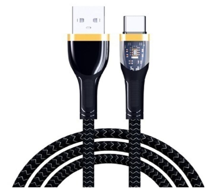 4コア編組急速充電ケーブル、USB-A to Type-C、24ストランドナイロン、アルミニウムシェル
