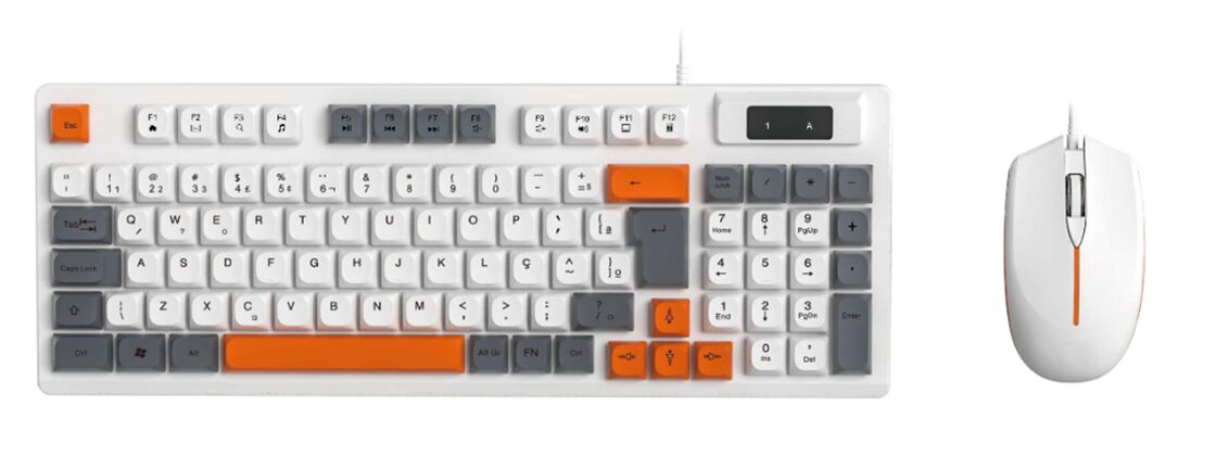 ワイヤードキーボード&マウス コンボ,94キー + 2400 DPI ゲームマウス,カラーブロック