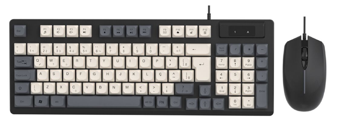 ワイヤードキーボード&マウス コンボ,94キー + 2400 DPI ゲームマウス,カラーブロック