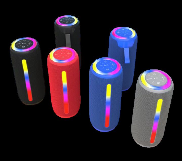 アウトドアBluetoothスピーカー、5W*2、57mmドライバー、1200mAh、マルチプレイ（BT/AUX/TF/USB）