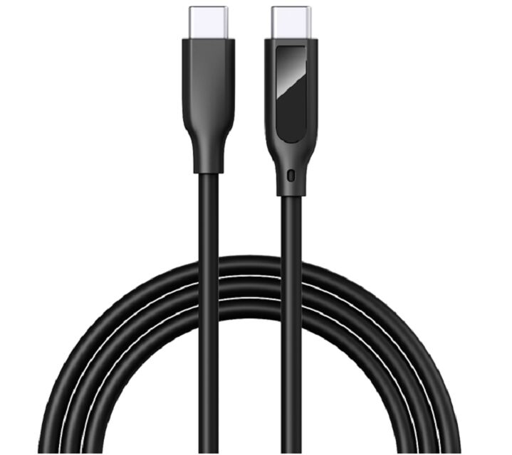 デジタルディスプレイ USB-Cケーブル,5A 急速充電 シリコン 1m リアルタイム電圧/電流