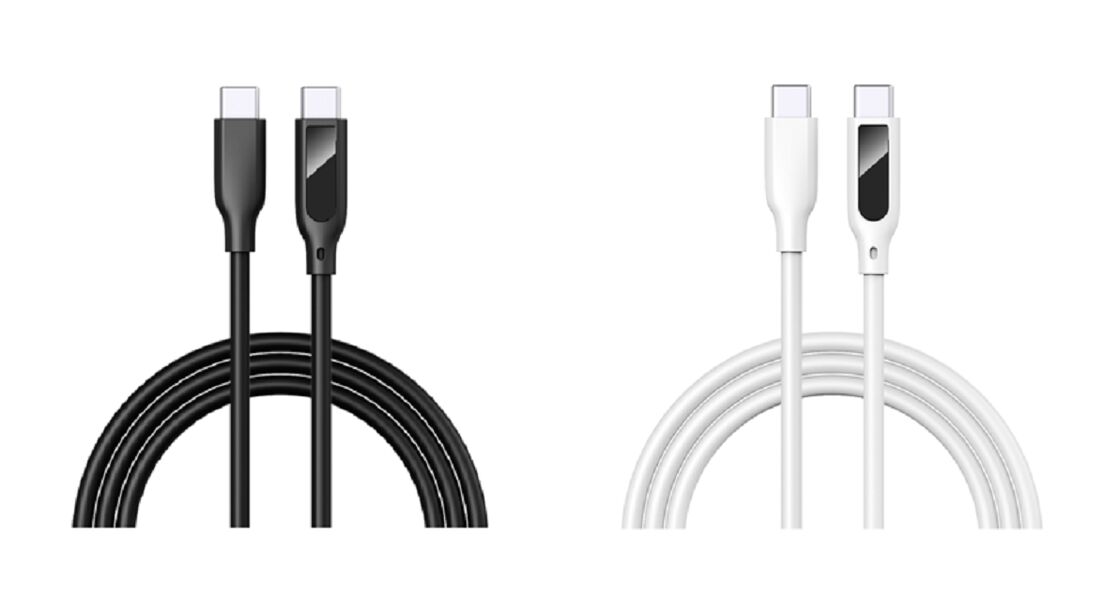 デジタルディスプレイ USB-Cケーブル,5A 急速充電 シリコン 1m リアルタイム電圧/電流