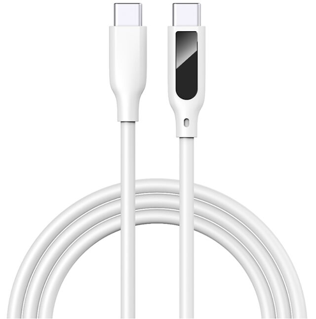 デジタルディスプレイ USB-Cケーブル,5A 急速充電 シリコン 1m リアルタイム電圧/電流