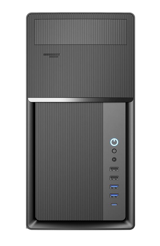 スリム ODD ATX タワーケース マイクロATX/ミニITX 1x5.25インチ ベイ EMI ハーフペイント ブラック