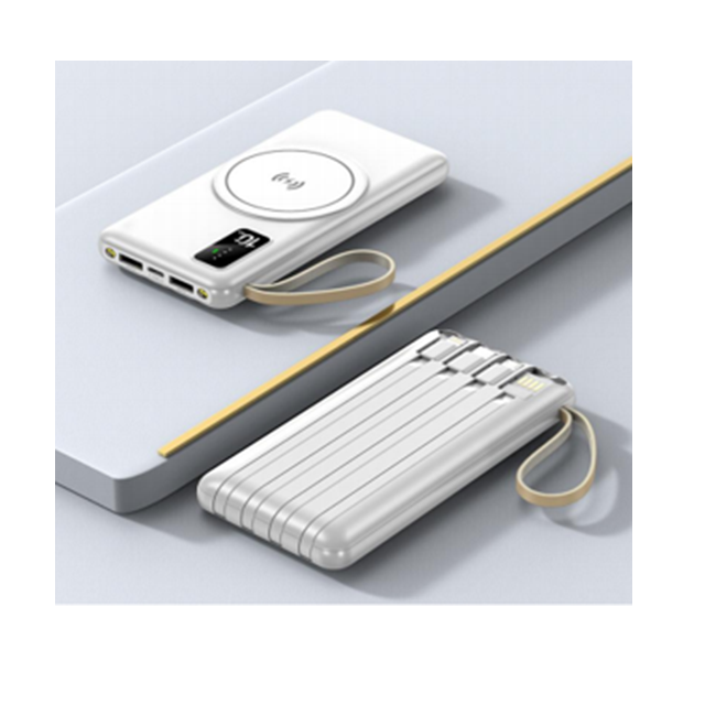 10000mAh 無線電源バンク 4つのケーブル,3つの色