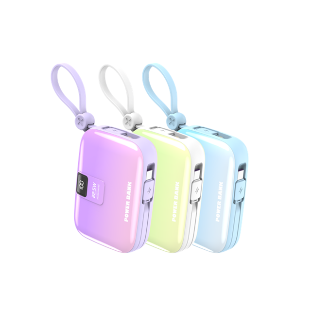 10,000mAh グラディエント パワーバンク-22.5W 急速充電,ダブルUSB-C&ライトニング,3色