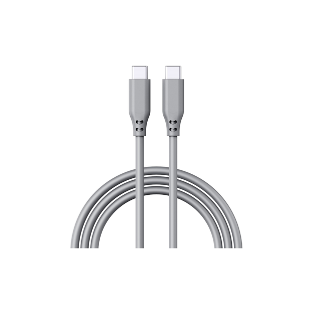 100W シリコン USB-C to C 高速充電ケーブル、5A/20V PD3.0 + 480Mbps データ同期、1m ソフトタッチコード (ホワイト/グレー/オレンジ)