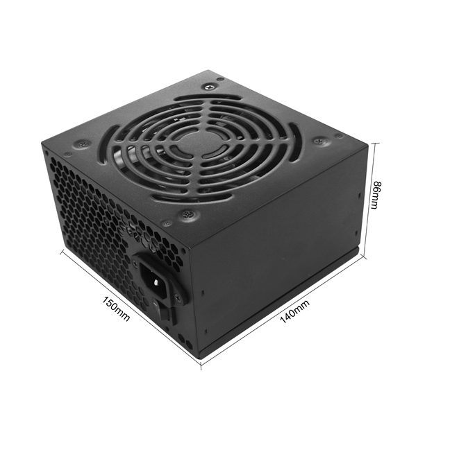 400WAT ATX デスクトップPC電源 100-240V 幅広く 12cm サイレントファン ブラックフラットケーブル バルクパック