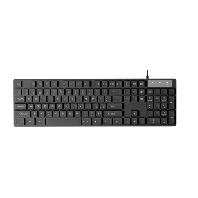 104キーの有線オフィスキーボード,漏れ耐性&耐熱 ABS,多言語レイアウト,USBプラグ&プレイフルサイズキーボード
