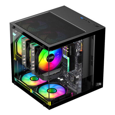 MATX/ITX PCケース 320mmまでのグラフィックカードをサポートする CPU クーラー 165mmまで 1 HDD 2 SSD 3 X 12CM ファンはお金のために